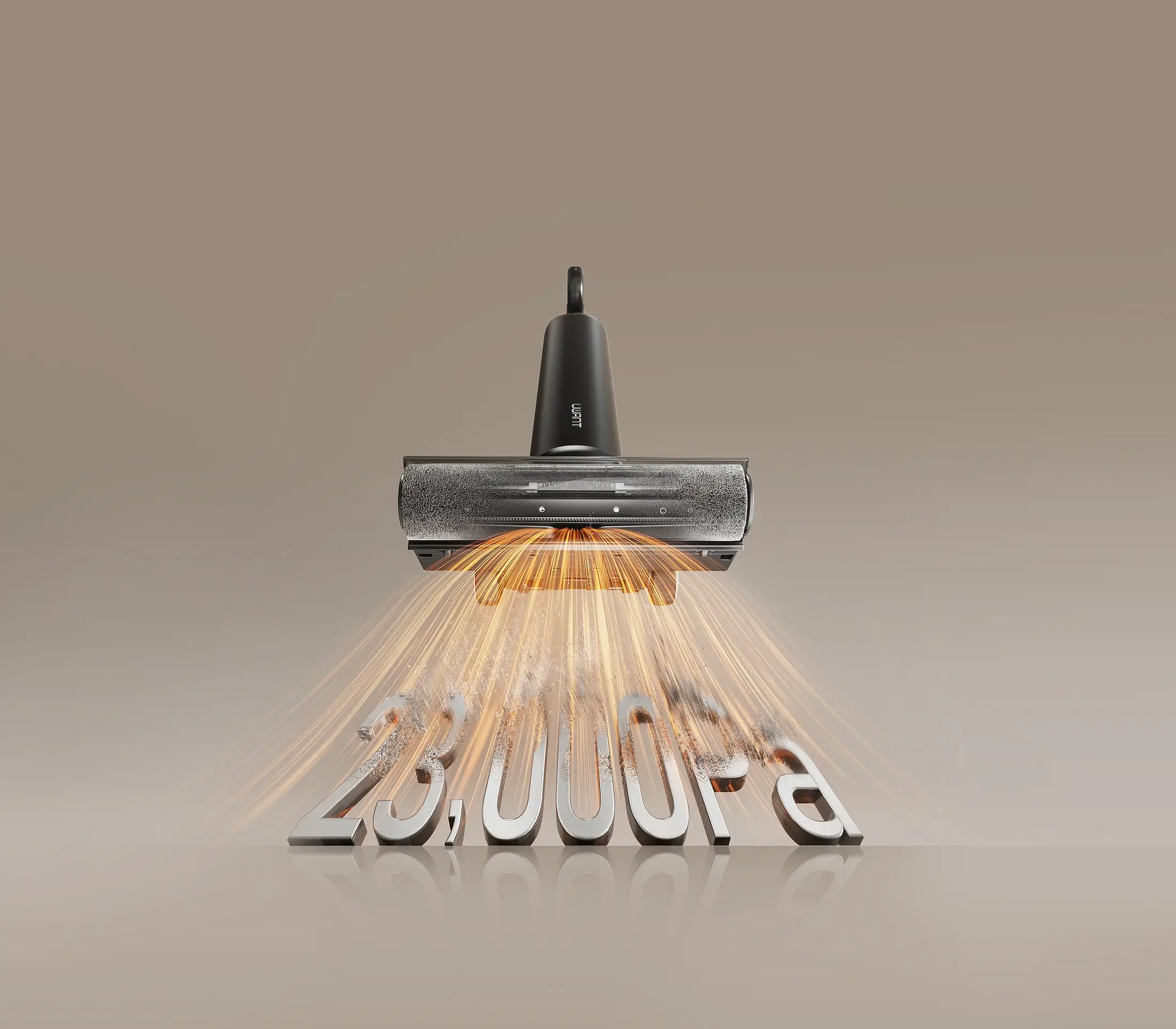 Đầu lau S600 màu đen minh họa lực hút 23.000 Pa